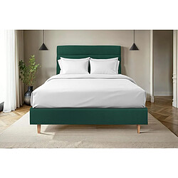 Sommeil de plomb Lit double tapissier - Vert pas cher