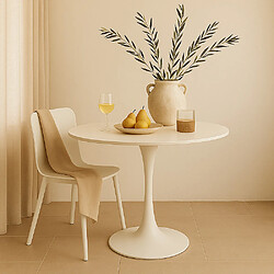 ICONIK INTERIOR Table à Manger Ronde - 90 cm - Tulip Noir