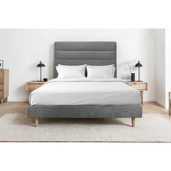 Sommeil de plomb Lit tapissier - Gris pas cher