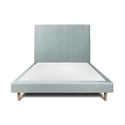 Sommeil de Plomb Lit 150x190 cm - Velours Gris Bleuté