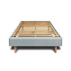 Sommeil de plomb Sommier-de-Plomb Sommier Kit Velours 90x200 H29cm - Gris bleuté