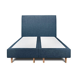 Sommeil de plomb Lit 2 places tapissier - Bleu Lit d'appoint 2 places - sommier tapissier - couchage stable