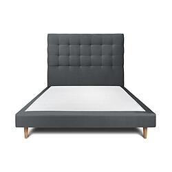 Sommeil de plomb lit tapissier 2 places - Anthracite