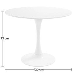ICONIK INTERIOR Table à Manger Ronde - 120 cm - Tulip Noir pas cher