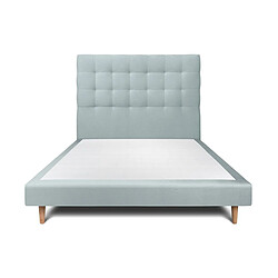 Sommeil de Plomb Lit 140x190 cm - Velours Gris Bleuté