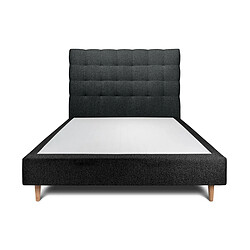 Sommeil de plomb Lit 2 places tapissier - Noir