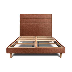 Sommeil de plomb Lit 160x200 tête de lit bouclette – Terracotta