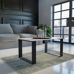 VIVALDI Table Basse Modern II - Blanc Noir 90 cm