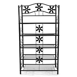 decoshop26 Étagère bibliothèque rangement métal noir