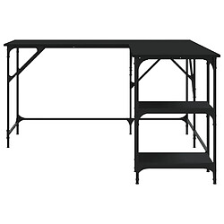 Helloshop26 Bureau en L noir 139 cm