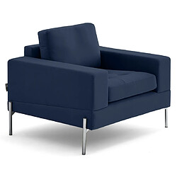 Avis Lisa Design Isaure fauteuil en velours - Bleu marine