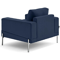 Lisa Design Isaure fauteuil en velours - Bleu marine pas cher