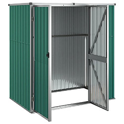 Helloshop26 Abri de jardin cabane cabanon maison de stockage remise extérieur hangar outils robuste 161 x 89 x 161 cm acier galvanisé vert 02_0022429