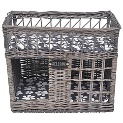 Helloshop26 Maison pour animaux en saule - Gris