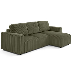 Lisa Design Livy - Velours côtelé vert