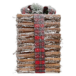 Ecd Germany Boîtes cadeaux LED en rotin - Décoration de Noël