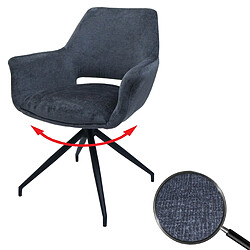 Decoshop26 Chaise rembourrée pivotante - Gris foncé