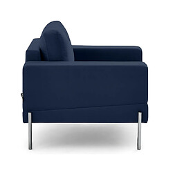 Acheter Lisa Design Isaure fauteuil en velours - Bleu marine