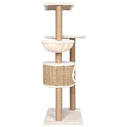 Helloshop26 Arbre à chat tour avec perchoirs 126 cm beige