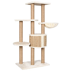 Avis Helloshop26 Arbre à chat tour avec perchoirs 126 cm beige