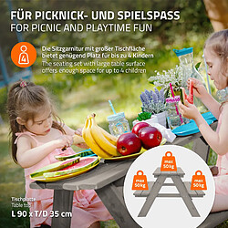 Acheter ML-Design Ensemble de jeu pour enfants bois gris 4 places table de pique-nique + 2 bancs
