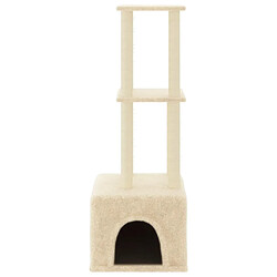 Arbre à chat helloshop26 - 133,5 cm, crème