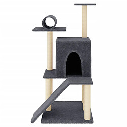 Helloshop26 Arbre à chat tour avec maison et tunnel 110,5 cm gris