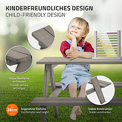 Avis ML-Design Ensemble de jeu pour enfants bois gris 4 places table de pique-nique + 2 bancs