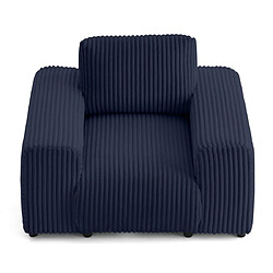 Lisa Design Garance Fauteuil en velours côtelé - Bleu pas cher