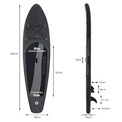 Avis Ecd Germany Stand up paddle board gonflable Makani avec sac pompe á air pagaie noir 320 cm