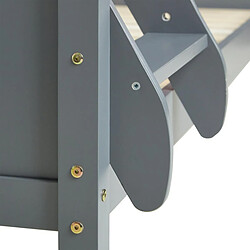 HOMESTYLE4U Lit superposé 90x200 et 140x200 cm - Gris pas cher