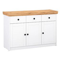 Homestyle4u Commode 3 tiroirs - Blanc