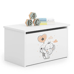 Kobi Coffre à jouets Daria éléphant - Blanc