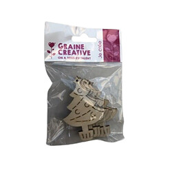 Graine créative formes sapin bois - Lot de 5