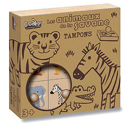 Crealign Coffret tampons animaux savane - 10 pièces
