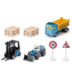 SIKU Set de Véhicules de Construction - 3 pièces Coffret cadeau - Véhicules en plastique et métal - Accessoires inclus