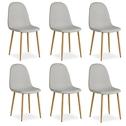 HOMESTYLE4U Lot de 6 chaises Salle à Manger - Gris
