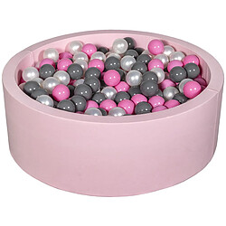 Velinda Piscine à balles enfant - 450 balles Piscine à balles pour enfants - Mousse polyuréthane souple - Housse tissu agréable - Parois rembourrées - Bords stables - Entretien facile - Dès 12 mois