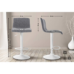 Lot de 2 tabourets de bar tissu - Gris clair