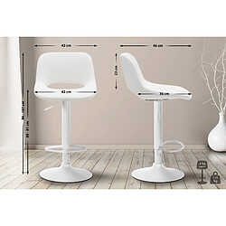 Lot de 2 tabourets de bar Camden - Blanc