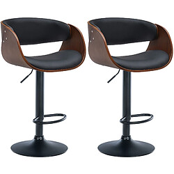 Lot de 2 tabourets de bar Portmore - Noyer