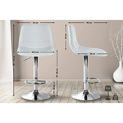 Lot de 2 tabourets de bar simili cuir - Blanc