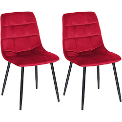 Lot de 2 chaises Tilde - Tissu velours Chaises de salle à manger - Tissu/Velours - Piétement métallique - Confort incontestable