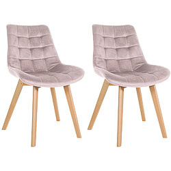 Non Lot de 2 chaises Brook en velours