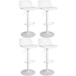 Lot de 4 tabourets de bar Almada - Blanc