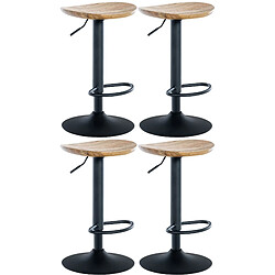 Tabourets de bar bois lot de 4 - Naturel