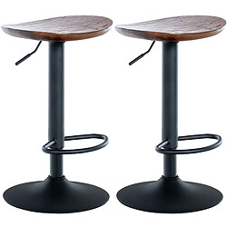 Lot de 2 tabourets de bar Skelde - Noyer