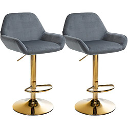 Lot de 2 tabourets de bar Braga - Gris foncé
