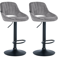 Tabourets de bar Milet en velours - Gris foncé