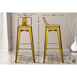 Tabouret de bar Mason - Or Tabouret de bar - en métal - hauteur réglable - style classique